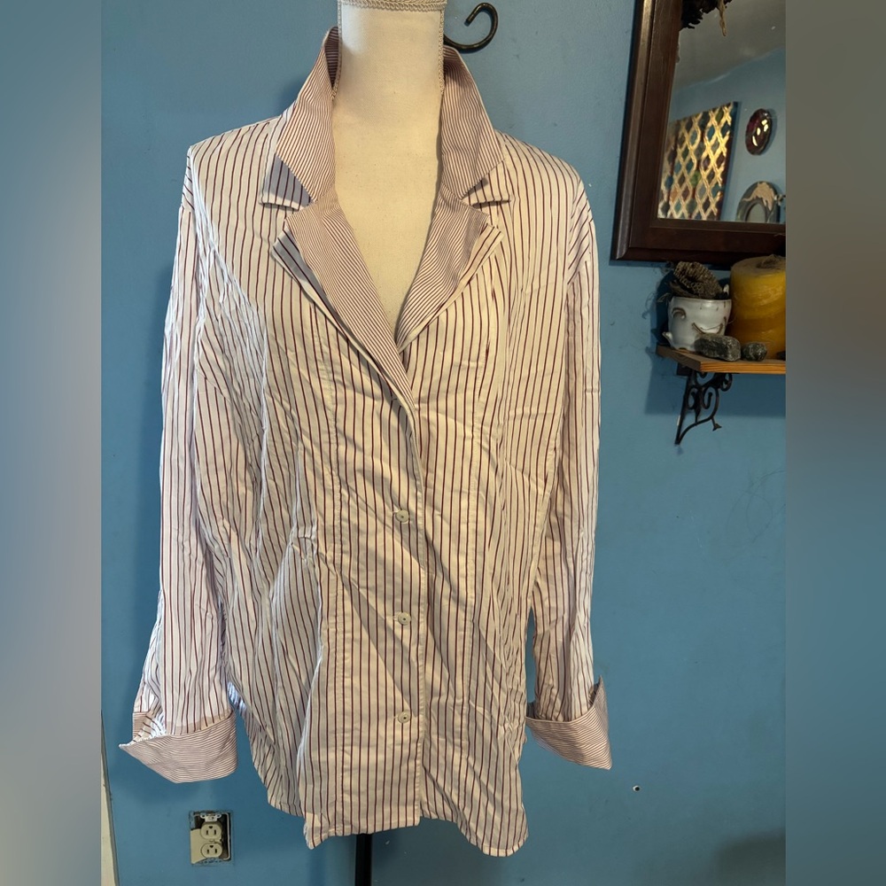 Jones New York, Signature Woman, Striped, Blouse